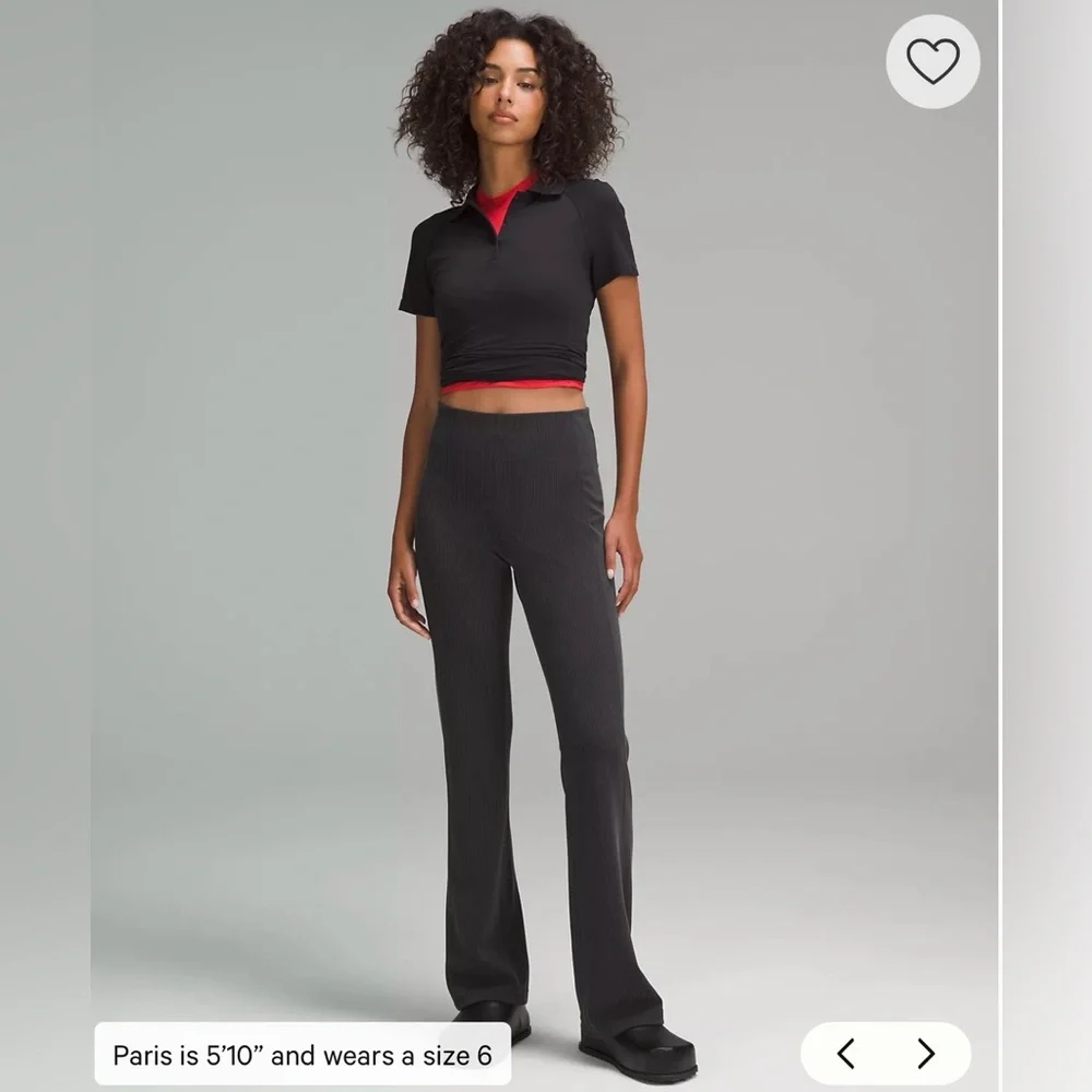 NWT Lululemon Ribbed Softstreme Flared Pant Regular Black LW5GVKS SIZE 4 $128 - Picture 6 of 6